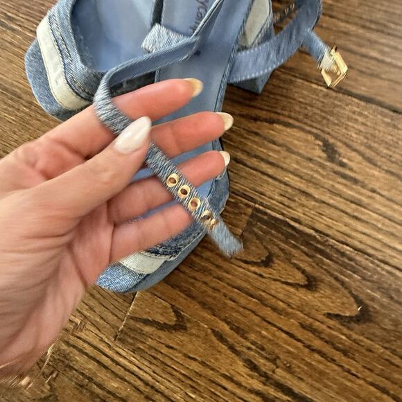 Free People Jeffrey Campbell Denim Daze Platform Heels 11 - Picture 5 of 8